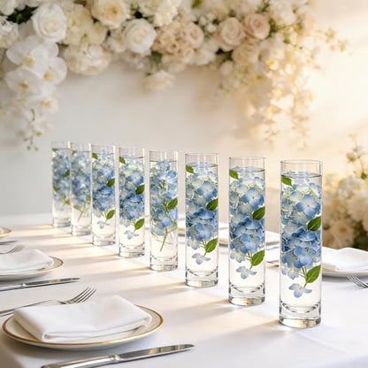 7.48 inch Tall Vases for Flowers,12PCS Glass Cylinder Vase,Bud Vase