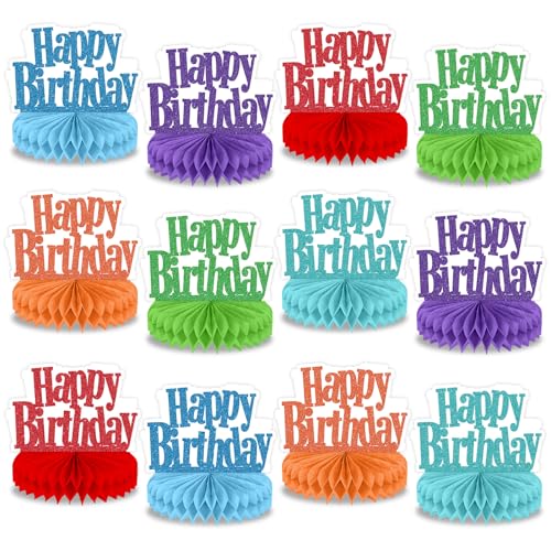 12Pcs Happy Birthday Centerpieces Table Decorations