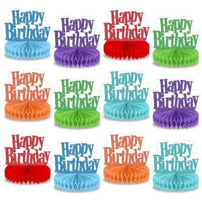 12Pcs Happy Birthday Centerpieces Table Decorations