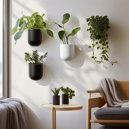 LA JOLIE MUSE Wall Planters for Indoor Plants, Hanging Flower Pots, 2 Pack - color: Black