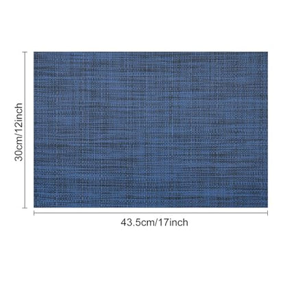 Myir JUN Placemats Set of 4 Kitchen and Dining Table Placemats - color: Dark Blue, size: Set of 4