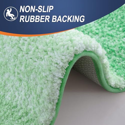 OLANLY Small Bathroom Rugs 24x16, Extra Soft Absorbent Microfiber Bath Rugs - color: Green, size: 24" X 16"