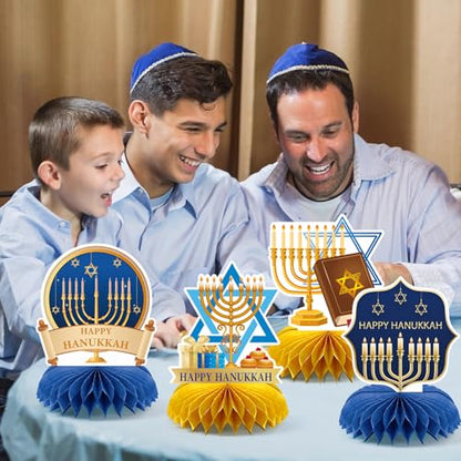 Hanukkah Table Decorations, 10Pcs Chanukkah Honeycomb Centerpieces - style: Hanukkah Style