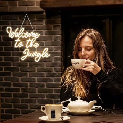 Welcome to the Jungle Neon Sign Warm White Led Word Light for Wall - color: Colorful-A-jungle warm white