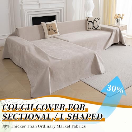STACYPIK Waterproof Khaki Couch Covers, Anti-Scratch Sofa Covers Washable - color: 0 A-waterproof-beige, size: Medium-II Size(71" X102")