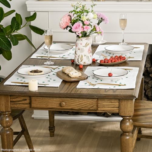 Artoid Mode Dark Green Christmas Woven Rustic Placemats Set of 4-12x18 Inch - color: Dark Green, size: 12" x 18", 4 Pcs
