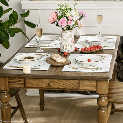 Artoid Mode Dark Green Christmas Woven Rustic Placemats Set of 4-12x18 Inch - color: Dark Green, size: 12" x 18", 4 Pcs