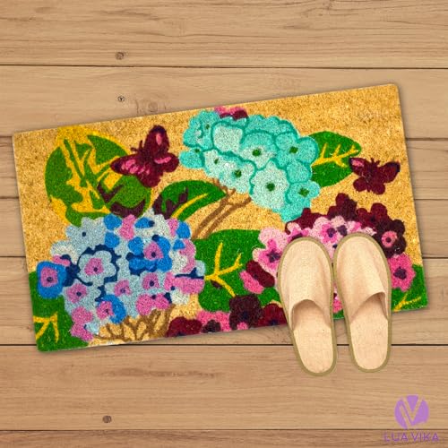 Coir Door Mats Outdoor and Indoor, Garden, 16 x 27,5 in - color: Garden