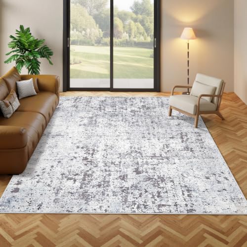 HOOBRO 5 x 7 Area Rugs Washable, Living Room Rugs, Non-Slip Rug - color: Beige Gray, size: 5' x 7' (Rectangular)