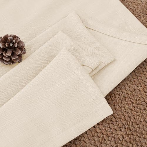 BGment Light Beige Linen Curtains 63 Inch Length for Living Room - 2 Panels - color: Light Beige, size: 52"W x 63"L (Pack of 2)