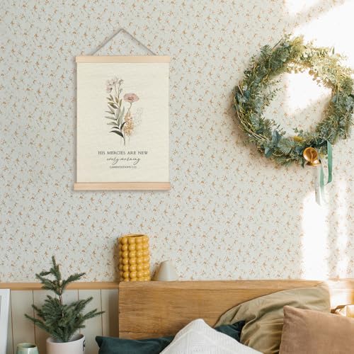 Supwhd Christian Wall Art Decor for Bedroom Living Room Office, His Mercies are New Every Morning Scripture Wall Art Framed 12x16, Christian Gifts for Women - color: His Mercies are New Every Morning, size: 16"L x 12"W