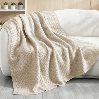 Whale Flotilla Summer Chunky Chenille Knit Throw Blanket for Couch Bed Sofa - color: Camel, size: Throw(50x60 Inch)