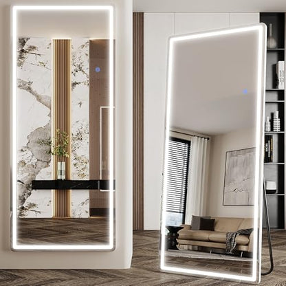 Antok 71"x28" LED Full Length Mirror, Lighted Floor Mirror, Rect - size: 71"L x 28"W, style: Rect Style