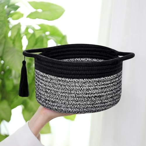 Small Gift Basket Empty to Fill, Gift Bag & Ribbon, Black Gray - color: Gray Black, size: 1 Pack