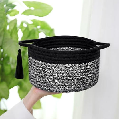 Small Gift Basket Empty to Fill, Gift Bag & Ribbon, Black Gray - color: Gray Black, size: 1 Pack