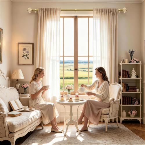 USFOOK Curtain Rods for Windows 48 to 84, Luxury Gold, 2 Pack - color: Luxury Gold, size: 48-84"(2 Pack)