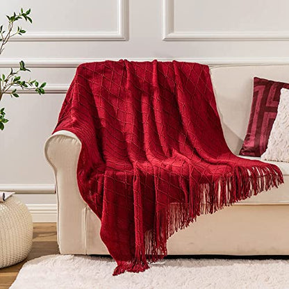 BATTILO HOME Christmas Red Throw Blanket for Couch, 52"x80" - color: Red, size: 52 x 80 in.
