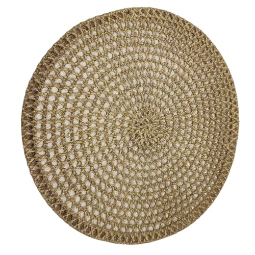 15 Inch Round Jute Placemats Set of 6 - Farmhouse Woven Table Mats