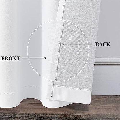 KEQIAOSUOCAI Pure White 100% Blackout Linen Curtains 80 Inches Long 2 Panels for Bedroom,Modern Farmhouse Full Black Out Room Darkening Thermal Insulated Window Curtain Panels W50 x L80 Inch Length - color: Pure White, size: 50"W x 80"L (Pack of 2)
