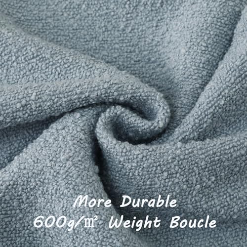 FUTEI Pack of 2 Boucle Textured Throw Pillow Covers 16x16 Inch, Dusty Blue - color: Dusty Blue, size: 16" x 16" (Pack of 2)