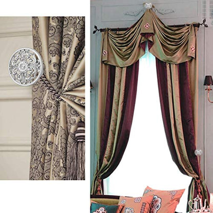 Lewondr Curtain Holdbacks, Set of 2, Silver - color: Silver