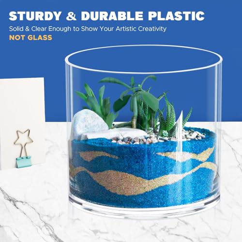 JYPS Clear Plastic Flower Vase Centerpiece - size: 1 Piece - 6.2'' W*5.9'' H