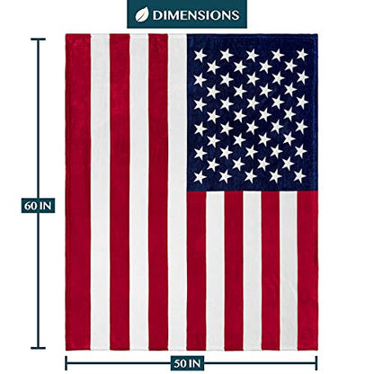 PAVILIA US Flag Patriotic Fleece Throw Blanket, American Home Gift, 50x60 - color: American Flag, size: 50 x 60 Inches - Throw