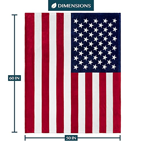 PAVILIA US Flag Patriotic Fleece Throw Blanket, American Home Gift, 50x60 - color: American Flag, size: 50 x 60 Inches - Throw
