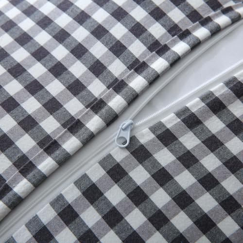 Mywinlle Black/White Gingham Plaid Ruffle Throw Pillow Covers 18"x18" - color: Black/White, size: 18" x 18" (Pack of 2)