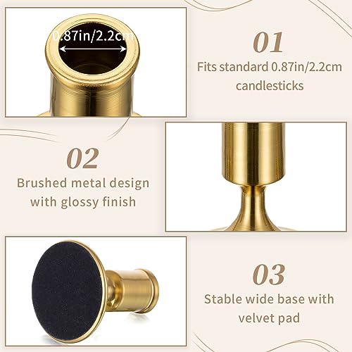 Sziqiqi Gold Candlestick Candle Holders Set of 2 - color: Gold-style 1, size: 2 Pcs