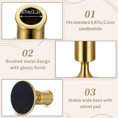 Sziqiqi Gold Candlestick Candle Holders Set of 12, for Wedding Table - color: Gold-style 1, size: 12 Pcs