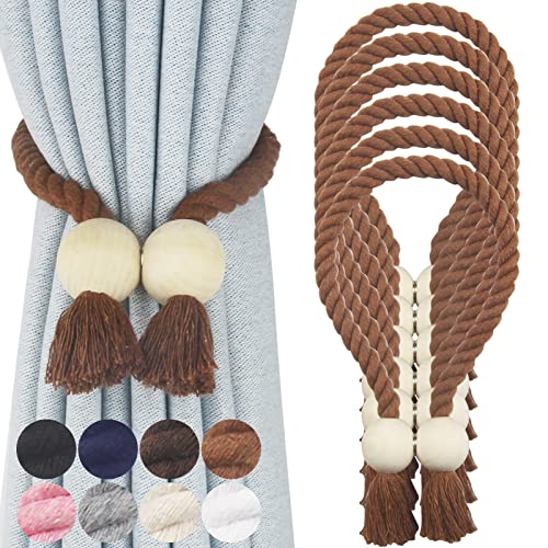 Magnetic Curtain Tiebacks Decorative Tie Back Drapes Holdbacks Nieffeiy - color: Khaki