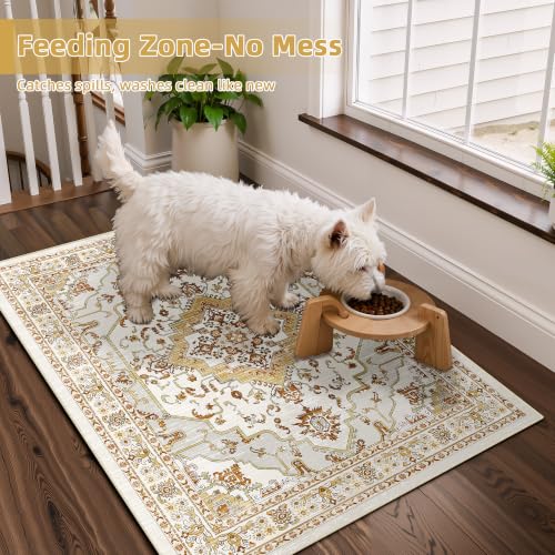 Arenarug 2x3 Washable Entryway Rug, Khaki Rusty Yellow - color: Khaki Rusty Yellow, size: 2' x 3' (Rectangular)