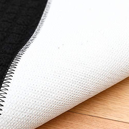 COSY HOMEER 32x20 Half Round Kitchen Rug,Non Slip Washable Mat,Black 3PCS - color: Black 3pcs, size: 1'8" x 2'8" (Semicircular)