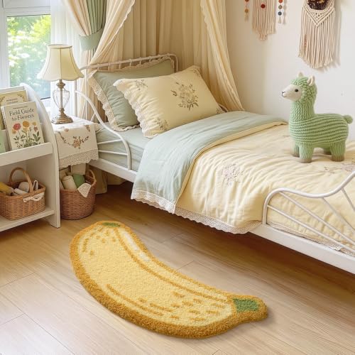 LUMI Cute Bathroom Rug, Absorbent Non Slip Bath Mat, 18.5"x39.5", Banana - color: Fruit-banana
