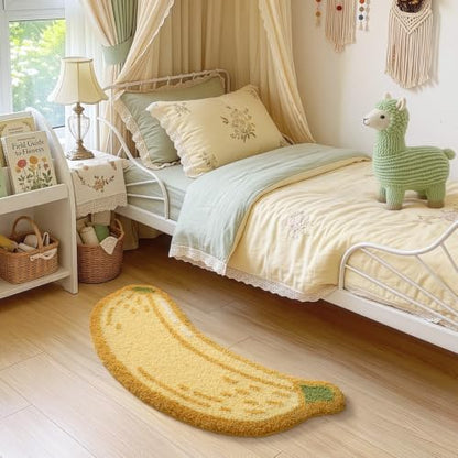LUMI Cute Bathroom Rug, Absorbent Non Slip Bath Mat, 18.5"x39.5", Banana - color: Fruit-banana