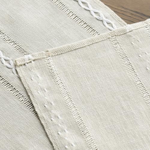 Artoid Mode Beige Rustic Cotton Linen Table Runner 13x60 Inch - color: Beige, size: 13" x 60"
