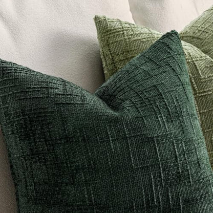MIULEE Chenille Textured Throw Pillow Covers Dark Green 16x16 Set of 2 - color: Dark Green, size: 16" x 16" (Pack of 2)