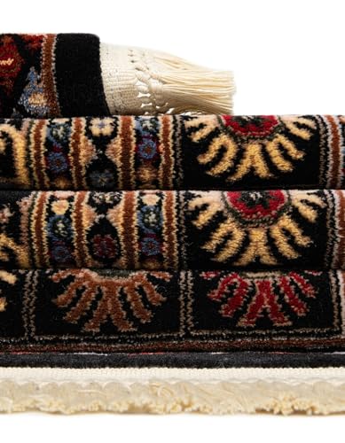 Rugs.com Bokhara Collection Rug – 2x3 Black Medium-Pile Rug Perfect for Entryways, Kitchens, Breakfast Nooks, Accent Pieces - color: Black, size: 2' x 3'