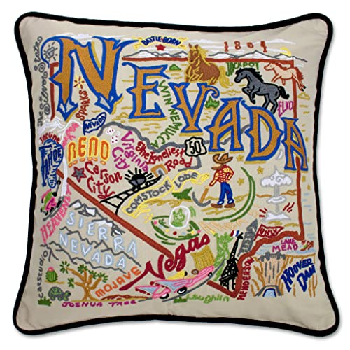 Catstudio Nevada Hand Embroidered Pillow, Decorative Throw Pillow - color: Nevada