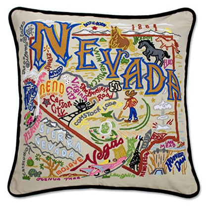 Catstudio Nevada Hand Embroidered Pillow, Decorative Throw Pillow - color: Nevada
