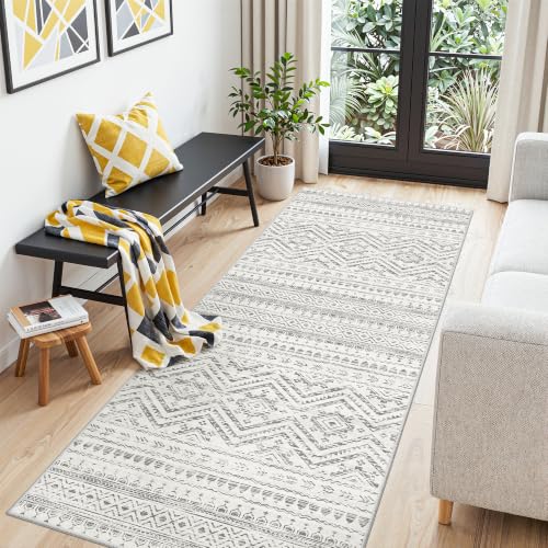 Miukiki 3x8 Washable Runner Rug Hallway Soft Non Slip Indoor Rug Grey - color: Grey, size: 3' x 8' (Runner)