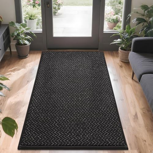 COSY HOMEER Dirt Trapper Door Mat 36"x60" Non Slip Washable Black - color: Black, size: 36" x 60"