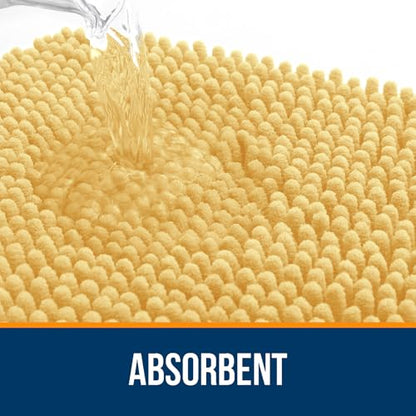 OLANLY Toilet Rugs U-Shaped 20x20, Soft Absorbent Chenille Contour Rugs - color: Yellow, size: 20" X 20" Contour Rug