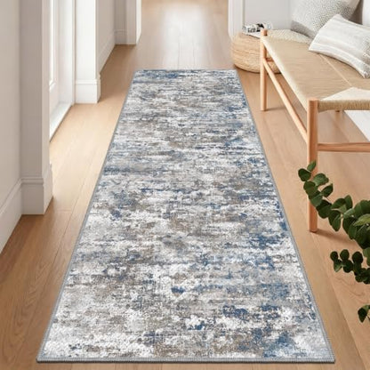 Hallway Runner Rug 3x6 Textured Non Slip Carpet Runner, Abstract Multi - color: Abstract-multi, size: 3' x 6' (Runner)