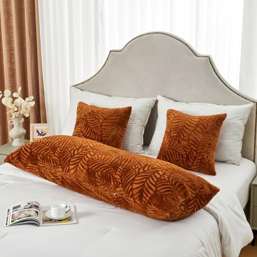 SOCHOW Fall Body Pillow Cover 21x54 Inches,1 Pack, Caramel - color: Caramel, size: 54" x 21" (Pack of 1)