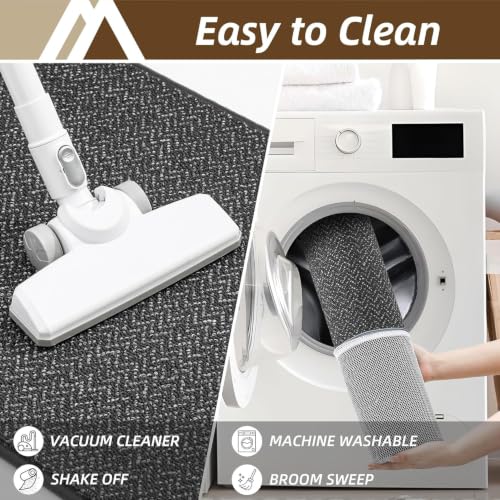 COSY HOMEER Dirt Trapper Door Mat 20"x32" Non Slip Washable Dark Grey - color: Dark Grey, size: 20" x 32"