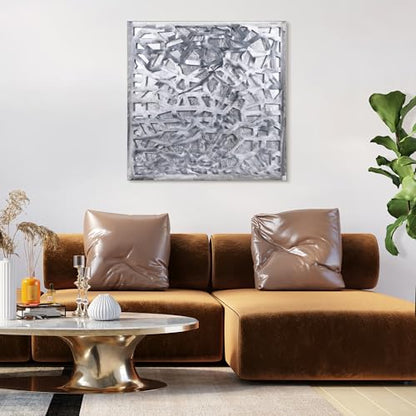 Empire Art Direct Enigma 3D Polished Steel Sculpture, Abstract Metal Wall Art with Sliver Leaf, Ready to Hang, Living Room, Bedroom & Office,Sliver,32"x32" - color: Silver Enigma, size: 32"L x 32"W