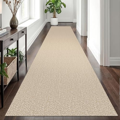 EARTHALL Washable Runner Rug, Non Slip Hallway Runner, 3x12 Ft, Sand/Beige - color: Sand/Beige, size: 3' x 12' (Rectangular)