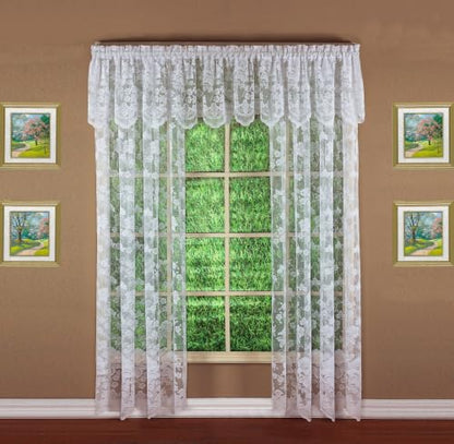 Today's Curtain Floral Vine Lace Panel 72", White, 60W x 72L - color: White, size: 60"W x 72"L (Pack of 1)